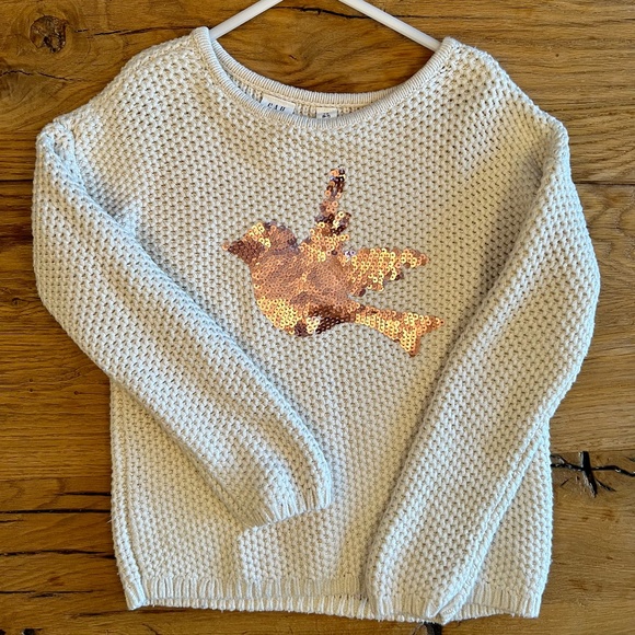 GAP Kids. Size S (6-7). Cable Knit Sweater with Pink Sequins. - Picture 1 of 5